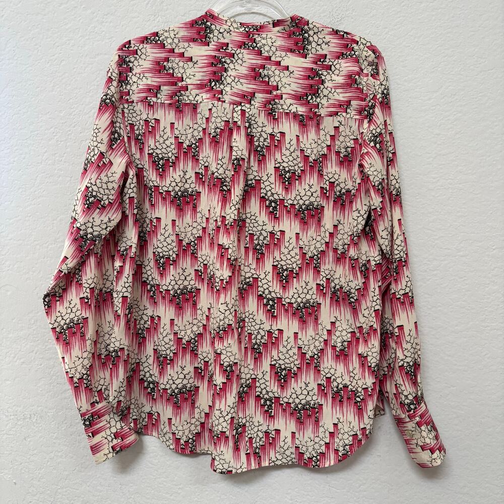 Isabel Marant Amba Printed Silk Blend Popover Shirt Blouse Pink FR 38 / US 6 - Picture 3 of 5